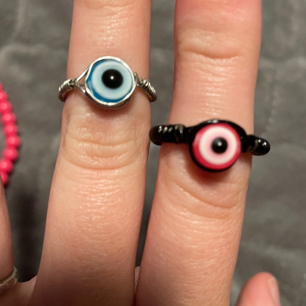 Evil eye rings homemade